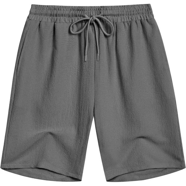COOFANDY Mens Casual Shorts Elastic Waist Drawstring Textured Summer Beach Short