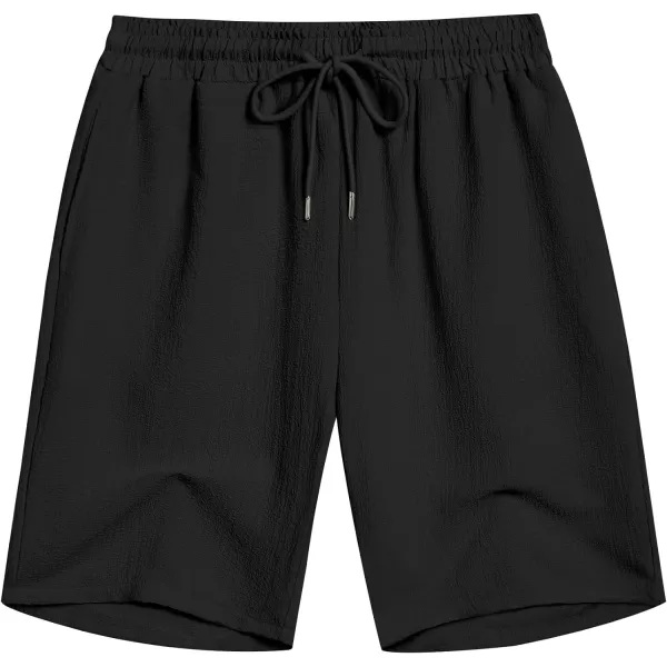 COOFANDY Mens Casual Shorts Elastic Waist Drawstring Textured Summer Beach Short
