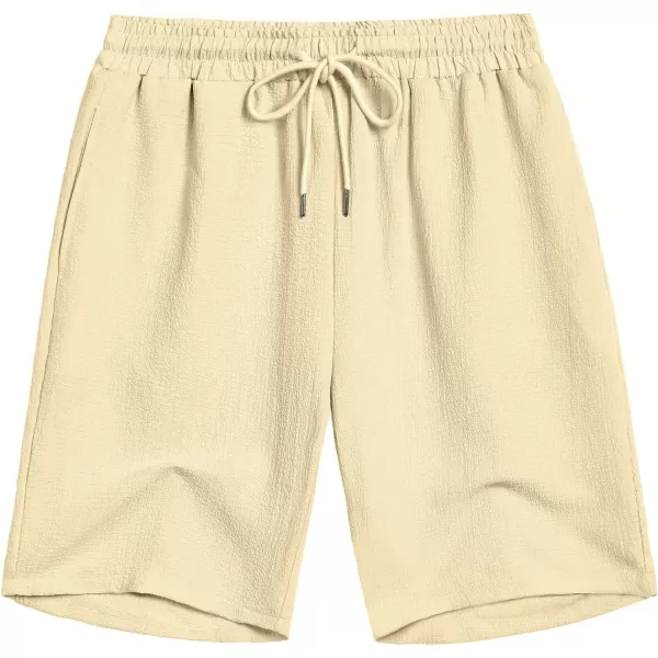 COOFANDY Mens Casual Shorts Elastic Waist Drawstring Textured Summer Beach Short