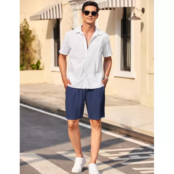 COOFANDY Mens Casual Shorts Elastic Waist Drawstring Textured Summer Beach Short