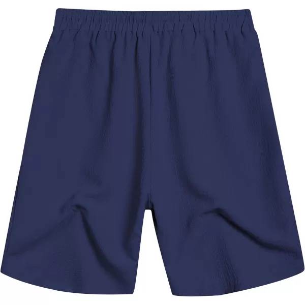 COOFANDY Mens Casual Shorts Elastic Waist Drawstring Textured Summer Beach Short