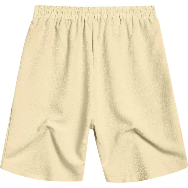 COOFANDY Mens Casual Shorts Elastic Waist Drawstring Textured Summer Beach Short