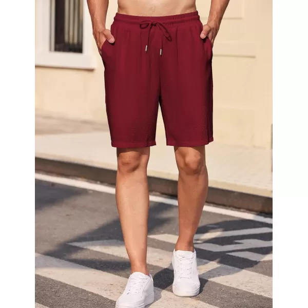 COOFANDY Mens Casual Shorts Elastic Waist Drawstring Textured Summer Beach Short