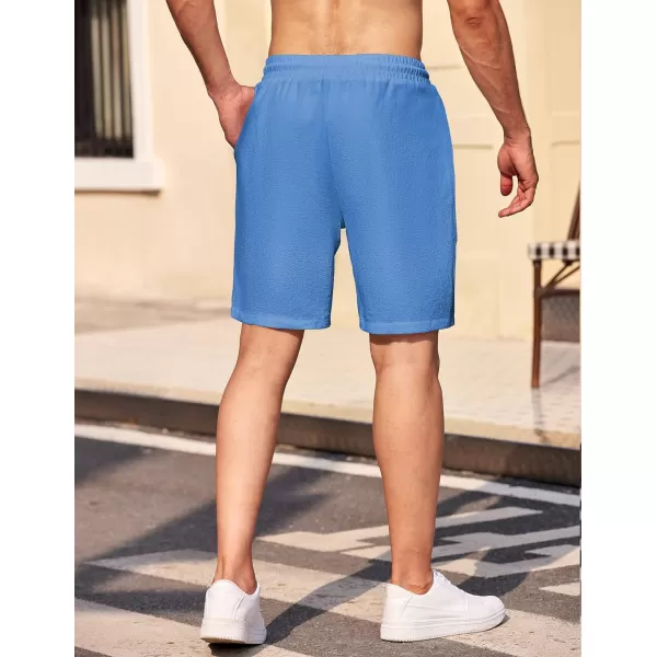 COOFANDY Mens Casual Shorts Elastic Waist Drawstring Textured Summer Beach Short