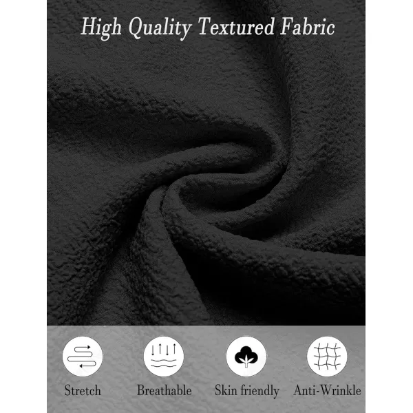 COOFANDY Mens Casual Shorts Elastic Waist Drawstring Textured Summer Beach Short