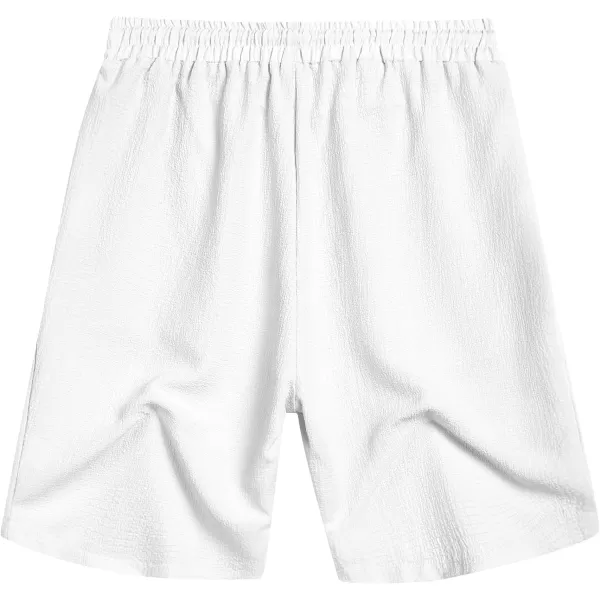 COOFANDY Mens Casual Shorts Elastic Waist Drawstring Textured Summer Beach Short