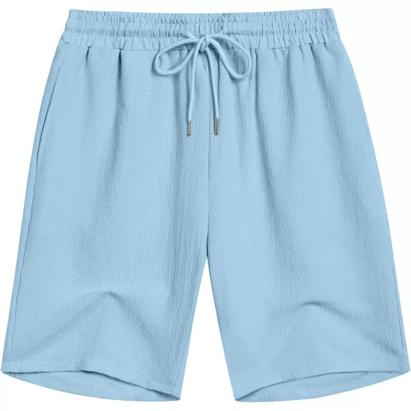COOFANDY Mens Casual Shorts Elastic Waist Drawstring Textured Summer Beach Short