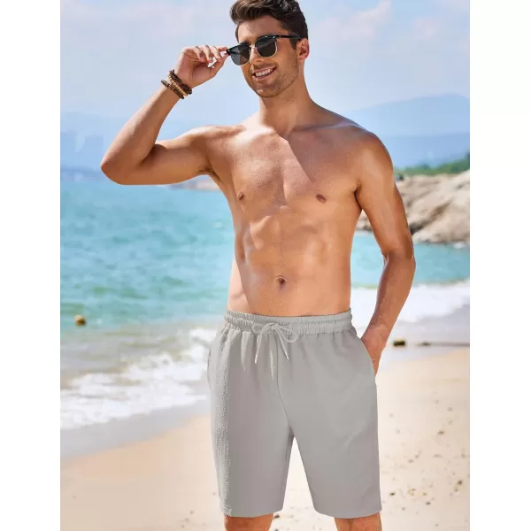 COOFANDY Mens Casual Shorts Elastic Waist Drawstring Textured Summer Beach Short