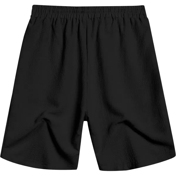 COOFANDY Mens Casual Shorts Elastic Waist Drawstring Textured Summer Beach Short