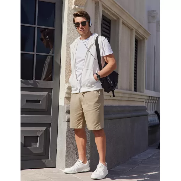 COOFANDY Mens Casual Shorts Stretch Drawstring Summer Beach Shorts Chino Golf Shorts with Pockets