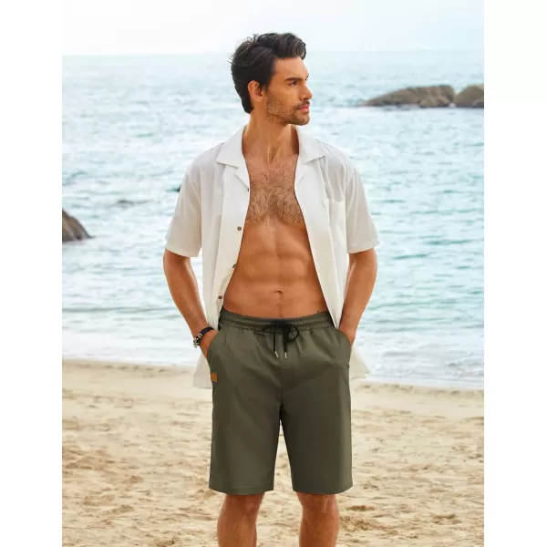 COOFANDY Mens Casual Shorts Stretch Drawstring Summer Beach Shorts Chino Golf Shorts with Pockets