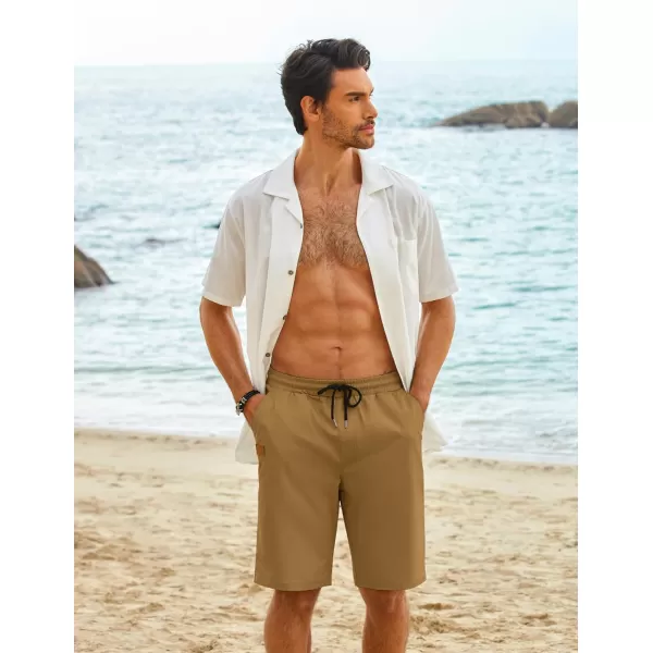 COOFANDY Mens Casual Shorts Stretch Drawstring Summer Beach Shorts Chino Golf Shorts with Pockets