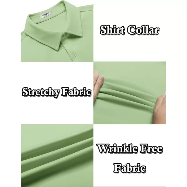 COOFANDY Mens Casual Wrinkle Free Shirts Short Sleeve Button Down Summer Stretch Dress Shirt