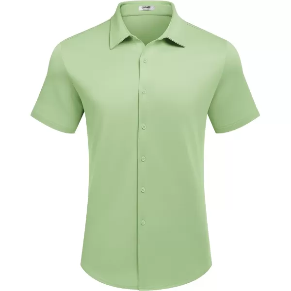 COOFANDY Mens Casual Wrinkle Free Shirts Short Sleeve Button Down Summer Stretch Dress Shirt
