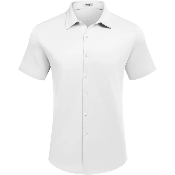 COOFANDY Mens Casual Wrinkle Free Shirts Short Sleeve Button Down Summer Stretch Dress Shirt