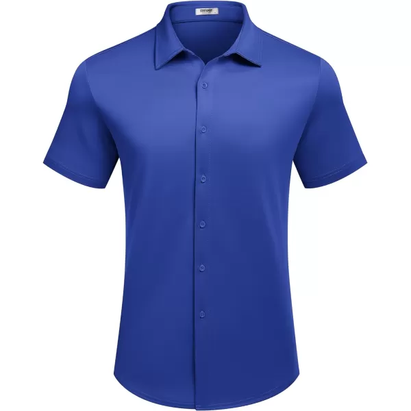 COOFANDY Mens Casual Wrinkle Free Shirts Short Sleeve Button Down Summer Stretch Dress Shirt