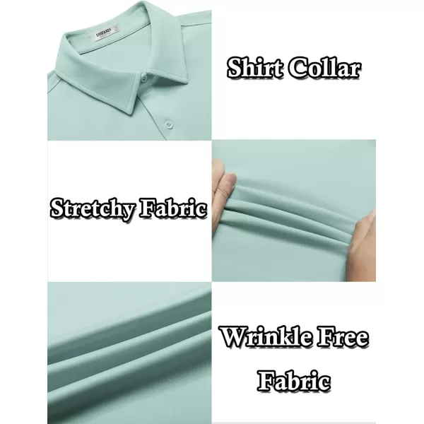 COOFANDY Mens Casual Wrinkle Free Shirts Short Sleeve Button Down Summer Stretch Dress Shirt
