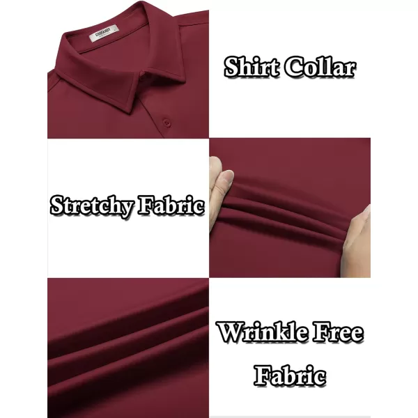 COOFANDY Mens Casual Wrinkle Free Shirts Short Sleeve Button Down Summer Stretch Dress Shirt