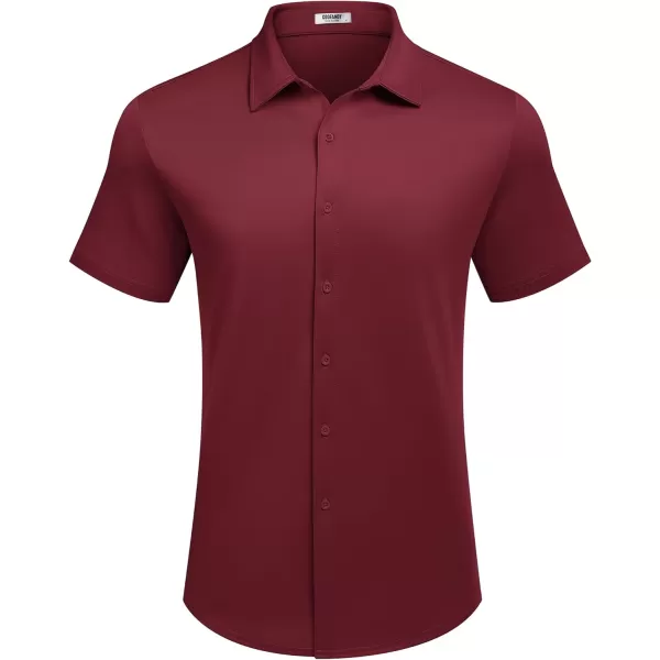 COOFANDY Mens Casual Wrinkle Free Shirts Short Sleeve Button Down Summer Stretch Dress Shirt