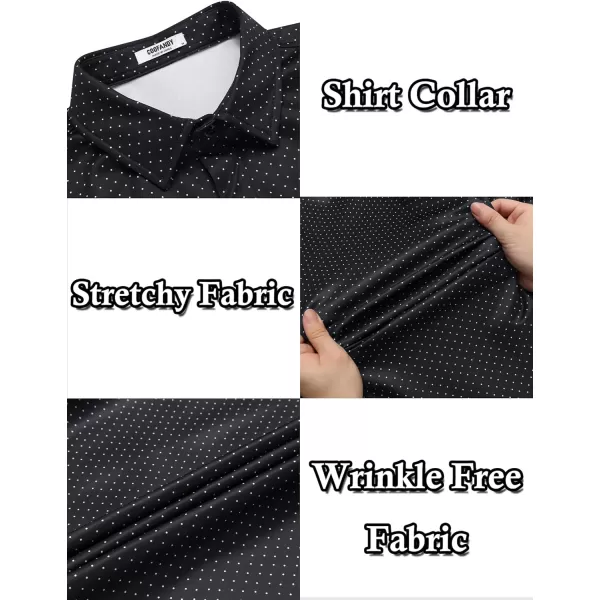 COOFANDY Mens Casual Wrinkle Free Shirts Short Sleeve Button Down Summer Stretch Dress Shirt