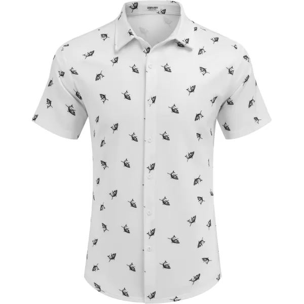 COOFANDY Mens Casual Wrinkle Free Shirts Short Sleeve Button Down Summer Stretch Dress Shirt