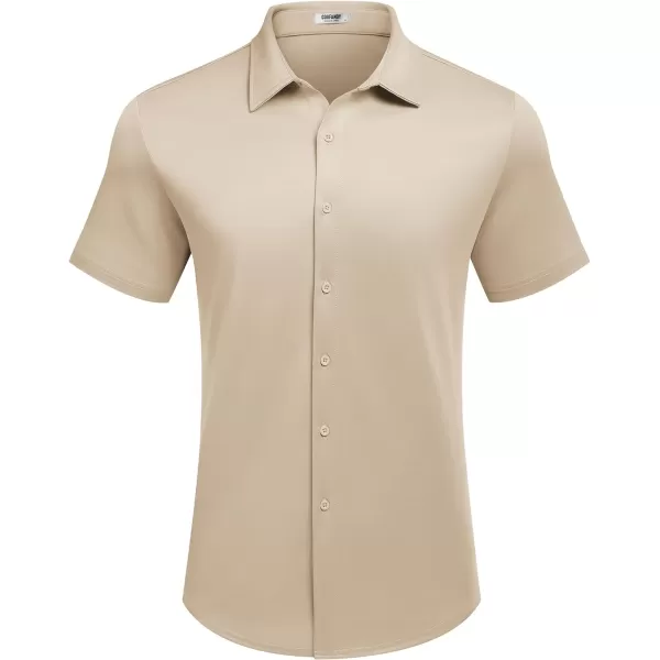 COOFANDY Mens Casual Wrinkle Free Shirts Short Sleeve Button Down Summer Stretch Dress Shirt