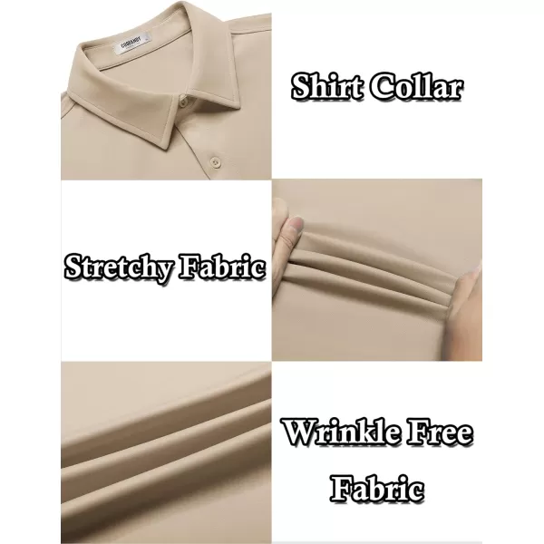 COOFANDY Mens Casual Wrinkle Free Shirts Short Sleeve Button Down Summer Stretch Dress Shirt