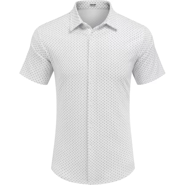 COOFANDY Mens Casual Wrinkle Free Shirts Short Sleeve Button Down Summer Stretch Dress Shirt