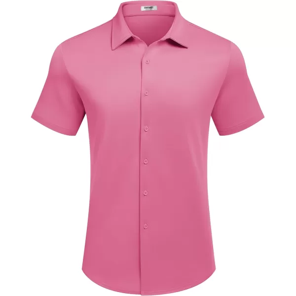 COOFANDY Mens Casual Wrinkle Free Shirts Short Sleeve Button Down Summer Stretch Dress Shirt