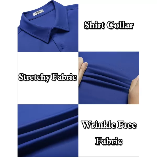 COOFANDY Mens Casual Wrinkle Free Shirts Short Sleeve Button Down Summer Stretch Dress Shirt
