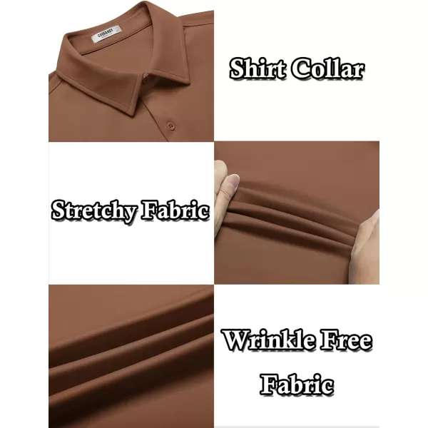 COOFANDY Mens Casual Wrinkle Free Shirts Short Sleeve Button Down Summer Stretch Dress Shirt