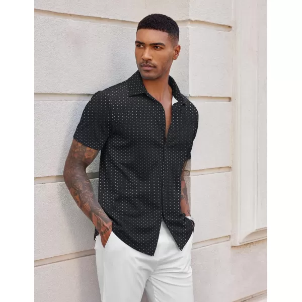 COOFANDY Mens Casual Wrinkle Free Shirts Short Sleeve Button Down Summer Stretch Dress Shirt