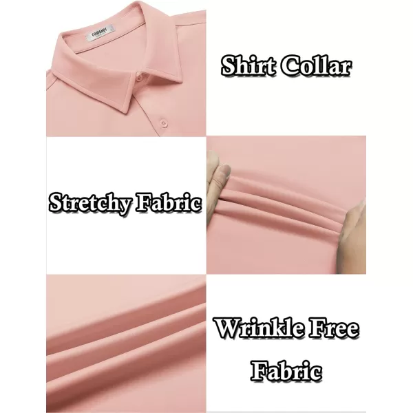 COOFANDY Mens Casual Wrinkle Free Shirts Short Sleeve Button Down Summer Stretch Dress Shirt