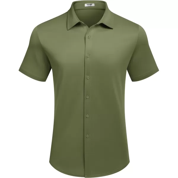 COOFANDY Mens Casual Wrinkle Free Shirts Short Sleeve Button Down Summer Stretch Dress Shirt