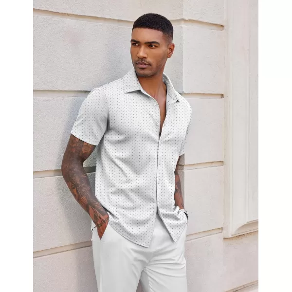 COOFANDY Mens Casual Wrinkle Free Shirts Short Sleeve Button Down Summer Stretch Dress Shirt