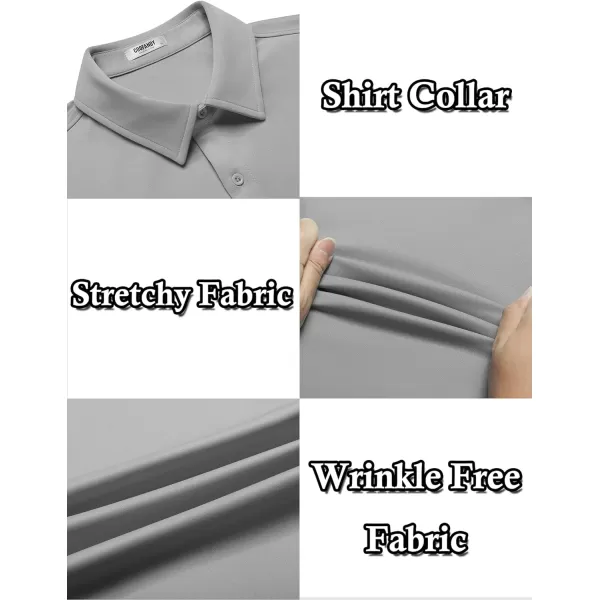 COOFANDY Mens Casual Wrinkle Free Shirts Short Sleeve Button Down Summer Stretch Dress Shirt