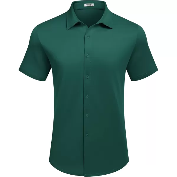 COOFANDY Mens Casual Wrinkle Free Shirts Short Sleeve Button Down Summer Stretch Dress Shirt