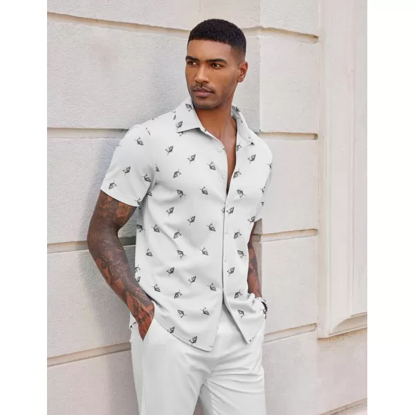 COOFANDY Mens Casual Wrinkle Free Shirts Short Sleeve Button Down Summer Stretch Dress Shirt
