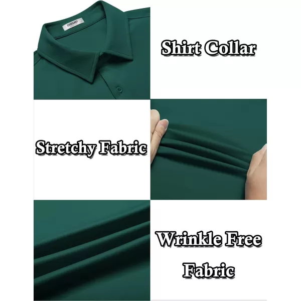 COOFANDY Mens Casual Wrinkle Free Shirts Short Sleeve Button Down Summer Stretch Dress Shirt