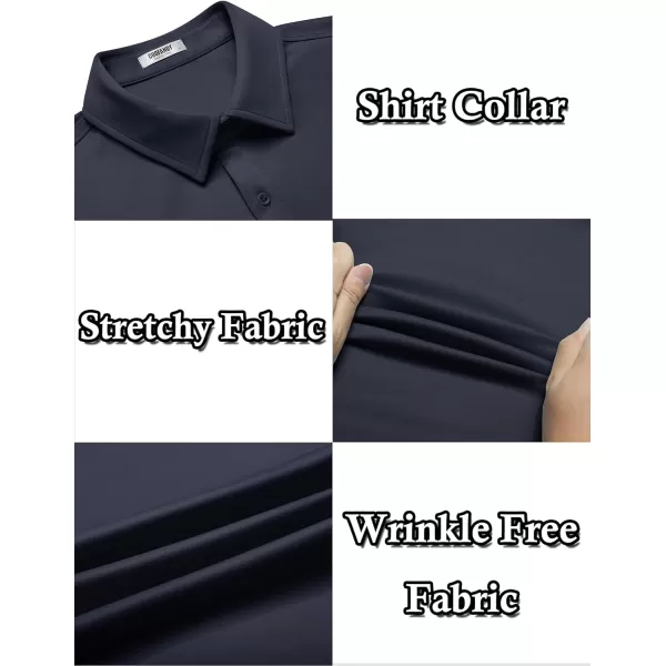 COOFANDY Mens Casual Wrinkle Free Shirts Short Sleeve Button Down Summer Stretch Dress Shirt