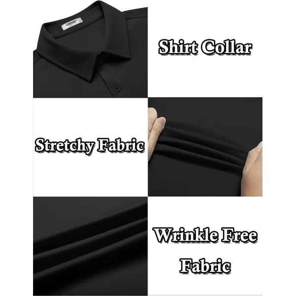 COOFANDY Mens Casual Wrinkle Free Shirts Short Sleeve Button Down Summer Stretch Dress Shirt