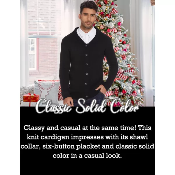 COOFANDY Men's Christmas Cardigans Ugly Xmas Sweaters Reindeer Snowflake Shawl Collar Knitted Cardigan Sweater