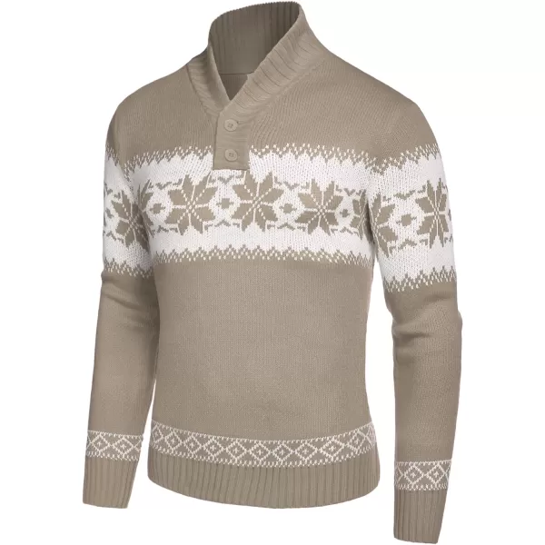 COOFANDY Men's Christmas Sweater Ugly Knitted Xmas Sweaters Casual Snowflake Pullover Knitwear