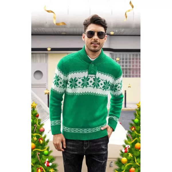 COOFANDY Men's Christmas Sweater Ugly Knitted Xmas Sweaters Casual Snowflake Pullover Knitwear