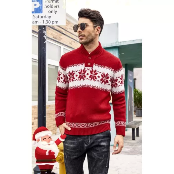 COOFANDY Men's Christmas Sweater Ugly Knitted Xmas Sweaters Casual Snowflake Pullover Knitwear