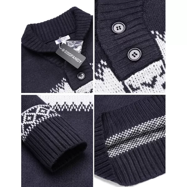 COOFANDY Men's Christmas Sweater Ugly Knitted Xmas Sweaters Casual Snowflake Pullover Knitwear
