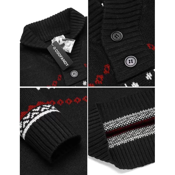 COOFANDY Men's Christmas Sweater Ugly Knitted Xmas Sweaters Casual Snowflake Pullover Knitwear