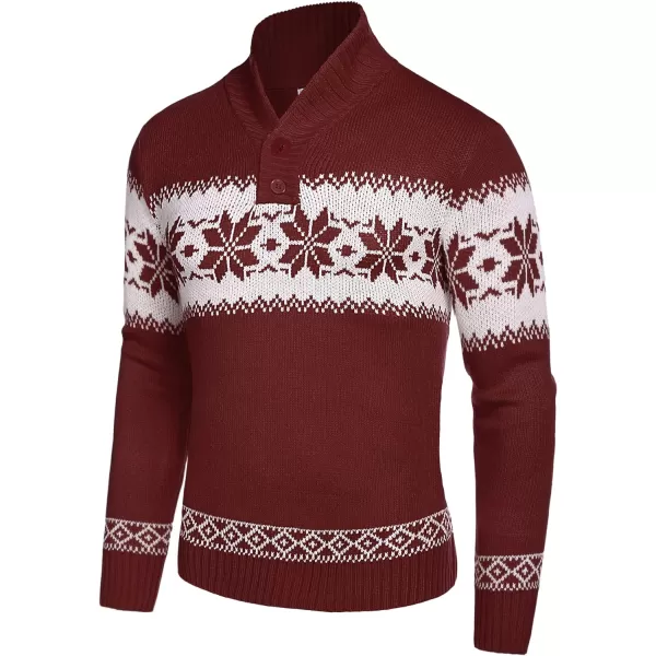 COOFANDY Men's Christmas Sweater Ugly Knitted Xmas Sweaters Casual Snowflake Pullover Knitwear