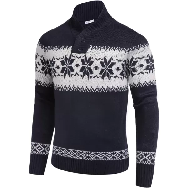 COOFANDY Men's Christmas Sweater Ugly Knitted Xmas Sweaters Casual Snowflake Pullover Knitwear