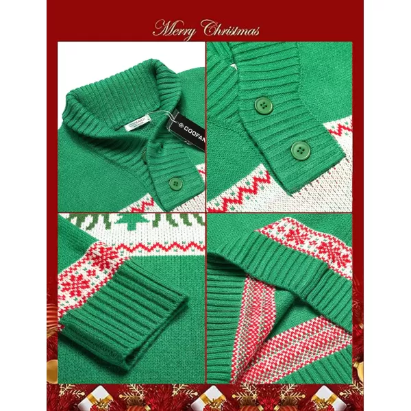COOFANDY Men's Christmas Sweater Ugly Knitted Xmas Sweaters Casual Snowflake Pullover Knitwear
